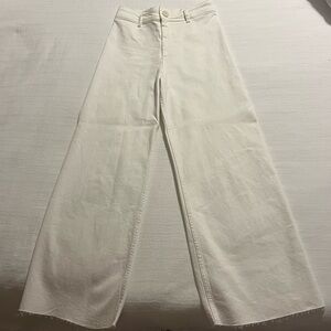 Zara ZW Collection Marine White Wide Leg High Waisted Jeans